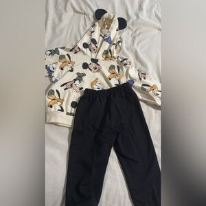 Disney Character Hoodie and Black Pants Set